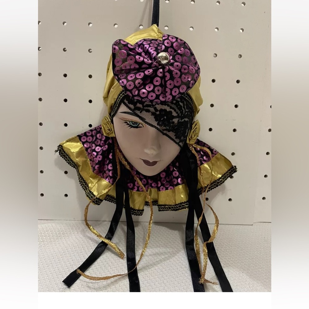 Clay Art 1980’s Broadway Exotic Carnival, Mardi Gras Mask Wall Decor 30.00
